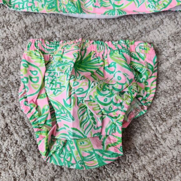 Lilly Pultizer baby girl's dress with bloomers pink green size 6-12 months - Picture 4 of 11
